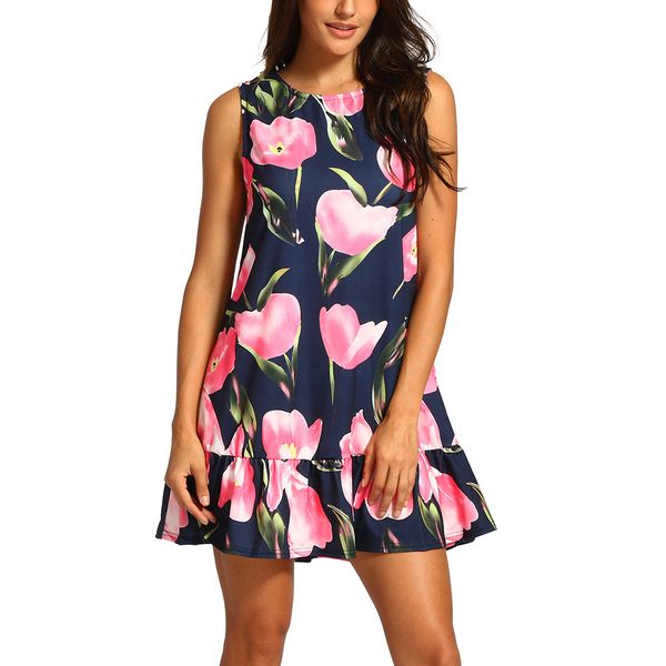 2018 dress female new fashion women flowers tank dress sleeveless casual summer vestidos robe, Black;gray
2018 dress female new fashion women flowers tank dress sleeveless casual summer vestidos robe, Black;gray