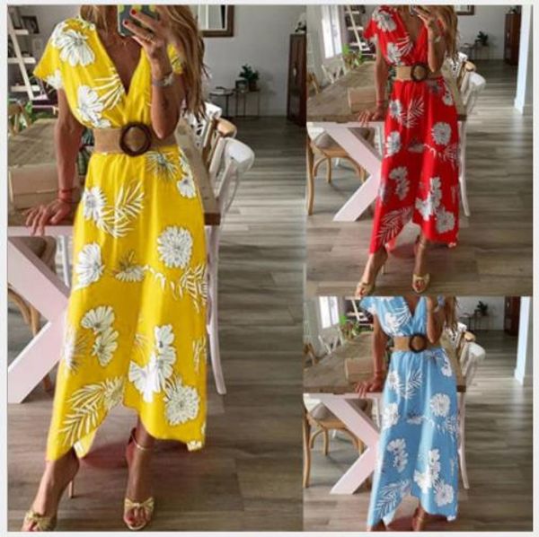 beach holiday women dresses with sashes floral print v neck short sleeve long dresses summer casual fashion womens party dresses, White;black
beach holiday women dresses with sashes floral print v neck short sleeve long dresses summer casual fashion womens party dresses, White;black