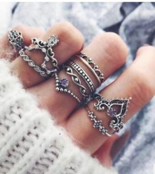 maxi purple diamond gemstone ring set hollow twist palm crown finger joint ring combination 10 pieces set, Silver
maxi purple diamond gemstone ring set hollow twist palm crown finger joint ring combination 10 pieces set, Silver