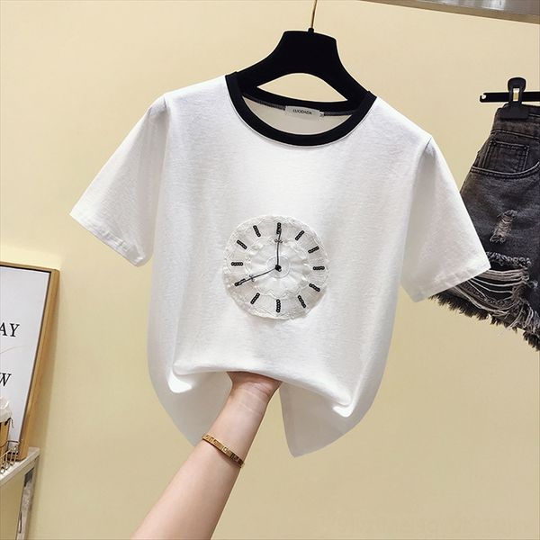 loose watch and bead sequins short-sleeved t-shirt female 2020 summer white super t-shirt watch fire ins clock fashion
loose watch and bead sequins short-sleeved t-shirt female 2020 summer white super t-shirt watch fire ins clock fashion
