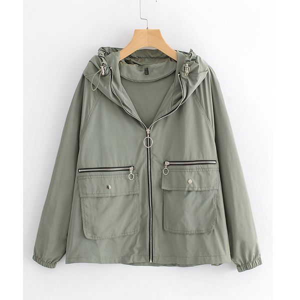 2019 autumn army green waterproof jacket hooded female jacket rain coat long sleeve big pocket autumn zipper women feminine coat, Black;brown
2019 autumn army green waterproof jacket hooded female jacket rain coat long sleeve big pocket autumn zipper women feminine coat, Black;brown