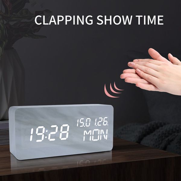 deskbedside decorative digital display bedroom usb powered voice control marble vein electronic clock led square
deskbedside decorative digital display bedroom usb powered voice control marble vein electronic clock led square