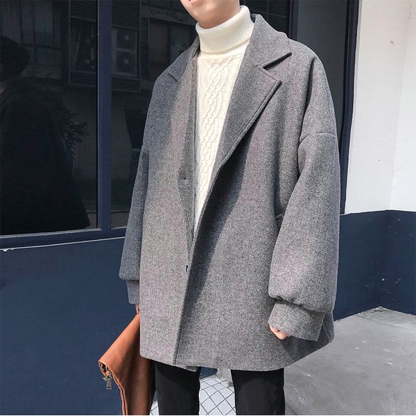 winter new woolen coat men fashion solid color casual v-neck woolen jacket man streetwear versatile loose british wind jacket, Black
winter new woolen coat men fashion solid color casual v-neck woolen jacket man streetwear versatile loose british wind jacket, Black