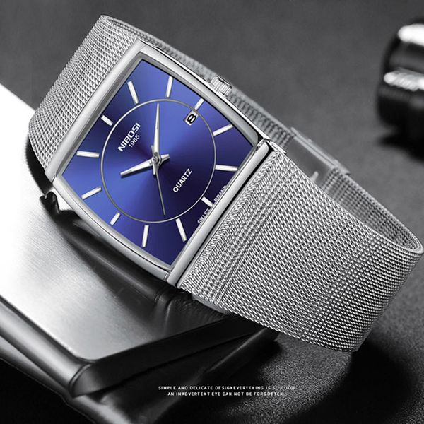 new mesh stainless steel wrist watch men luxury men square quartz watches male waterproof date clock, Slivery;brown
new mesh stainless steel wrist watch men luxury men square quartz watches male waterproof date clock, Slivery;brown