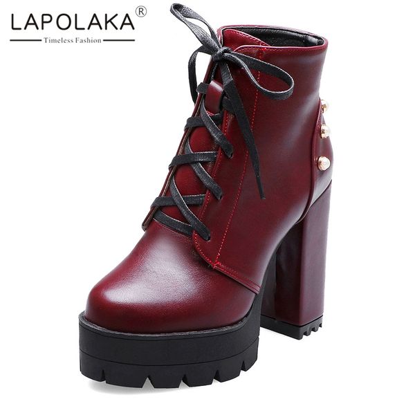 lapolaka brand new design 2019 chunky high heels autumn winter shoes woman boots female platform lace up ankle boots women shoes, Black
lapolaka brand new design 2019 chunky high heels autumn winter shoes woman boots female platform lace up ankle boots women shoes, Black