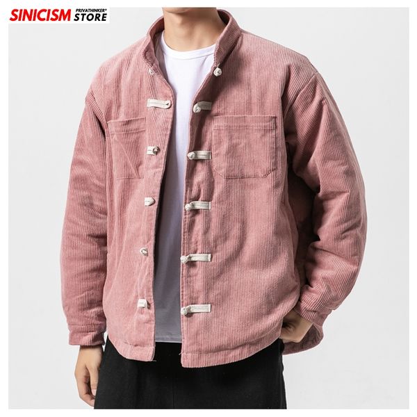 men's down & parkas sinicism store men 2021 corduroy autumn winter solid jacket chinese style 5xl clothing male vintage thick warm coat, Black 
men's down & parkas sinicism store men 2021 corduroy autumn winter solid jacket chinese style 5xl clothing male vintage thick warm coat, Black