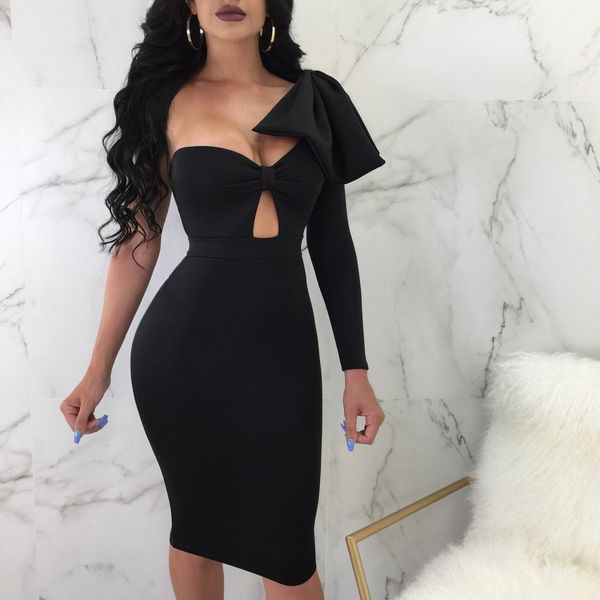 bandage women dress skew collar women dresses party vestidos, Black;gray