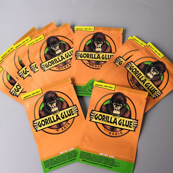 Gorilla Glue Bag 3.5g Smell Proof Bags Vape Packaging For Dry Herb Gorilla Glue Mylar Zipper Bag Dhl Free