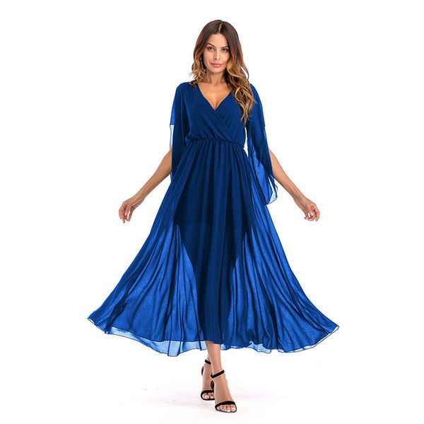 casual dresses summer maxi dress women 2021 v neck short sleeve chiffon solid long evening party vestidos empire formal, Black;gray
casual dresses summer maxi dress women 2021 v neck short sleeve chiffon solid long evening party vestidos empire formal, Black;gray