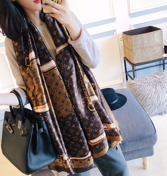 designer silk long scarf for women brand letter design scarves shawls pashmina summer large hijab scarfs for ladies 180x90cm t634, Blue;gray
designer silk long scarf for women brand letter design scarves shawls pashmina summer large hijab scarfs for ladies 180x90cm t634, Blue;gray