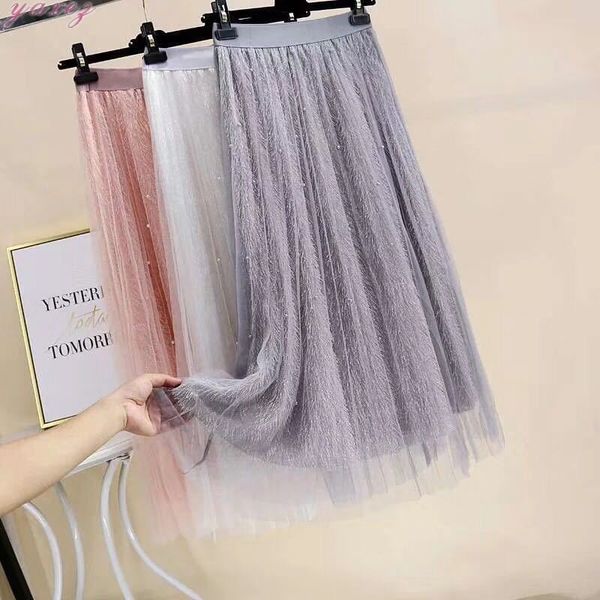 2020 summer new tassel beaded mesh midi skirt super fairy pleated black high waisted midi skirt woman korean tulle skirts
2020 summer new tassel beaded mesh midi skirt super fairy pleated black high waisted midi skirt woman korean tulle skirts