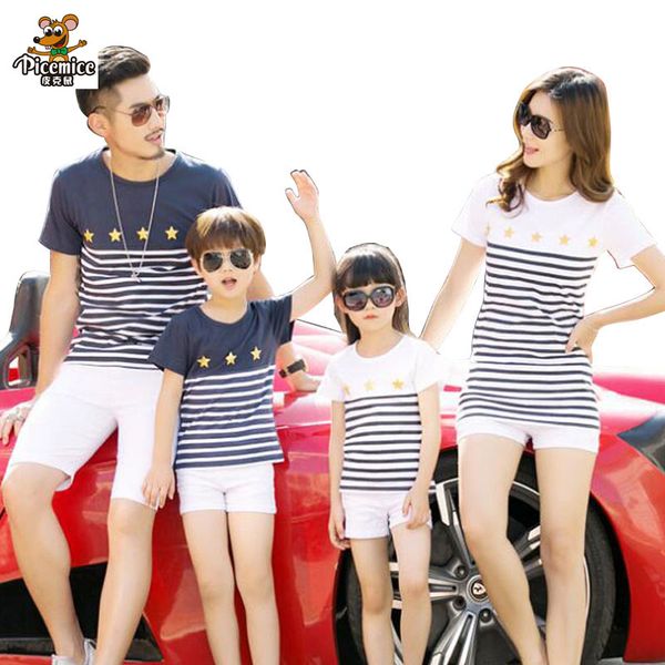 family look 2020 father son daughter t-shirt for boy girl clothing mother dress cotton striped family matching outfits, Blue
family look 2020 father son daughter t-shirt for boy girl clothing mother dress cotton striped family matching outfits, Blue