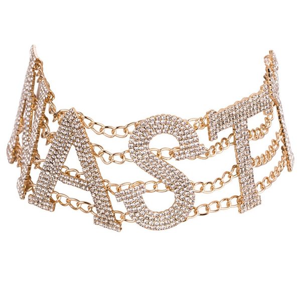 big rhinestone letter choker necklace women nasty statement necklaces stars jewelry, Silver
big rhinestone letter choker necklace women nasty statement necklaces stars jewelry, Silver