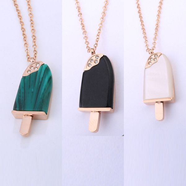 chains fashion rose gold color titanium steel crystal green stone lolly natural mother shell pearl cream pendant necklace, Silver
chains fashion rose gold color titanium steel crystal green stone lolly natural mother shell pearl cream pendant necklace, Silver