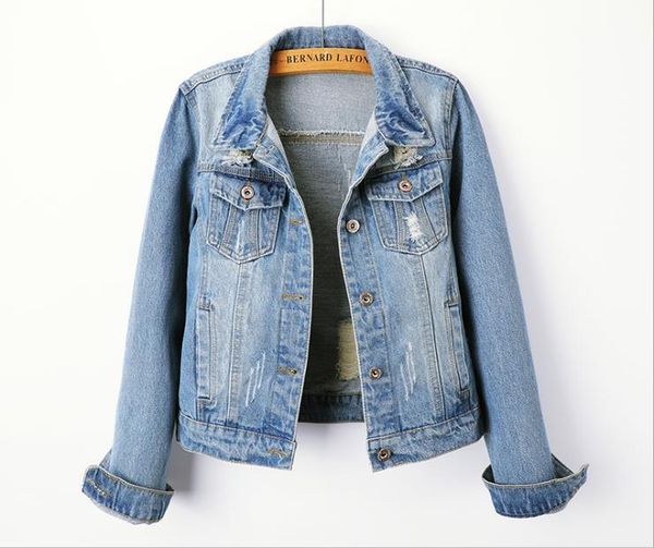 2019 new denim jacket female short section slim thin student long sleeve spring and autumn denim jacket shirt hole large size, Black;brown
2019 new denim jacket female short section slim thin student long sleeve spring and autumn denim jacket shirt hole large size, Black;brown