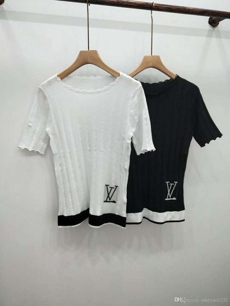 429 2019 spring brand same style sweater pullover short sleeve crew neck flora print luxury womens clothes black white qian, White;black
429 2019 spring brand same style sweater pullover short sleeve crew neck flora print luxury womens clothes black white qian, White;black