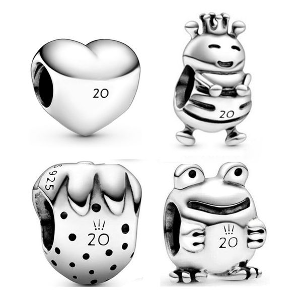 2020 new 925 sterling silver beads celebrate 20th anniversary strawberry hearts frog bee charms fit bracelet diy jewelry
2020 new 925 sterling silver beads celebrate 20th anniversary strawberry hearts frog bee charms fit bracelet diy jewelry