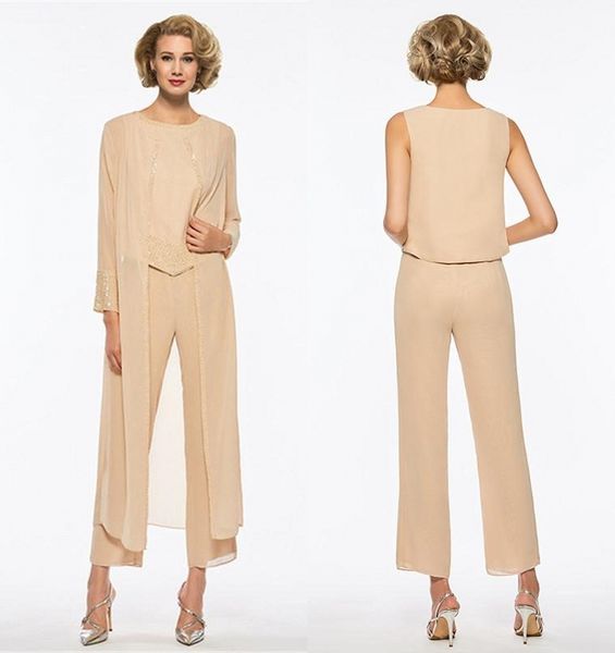 champagne three piece mother of the bride pant suits with long jackets long sleeves beaded chiffon mother plus size wedding guest dress, Black;red
champagne three piece mother of the bride pant suits with long jackets long sleeves beaded chiffon mother plus size wedding guest dress, Black;red