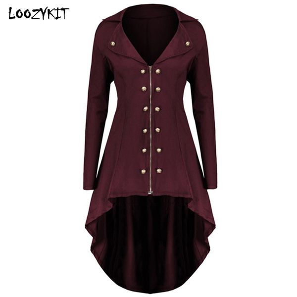 loozykit women vintage steampunk victorian swallow tail long trench coat jacket thin outwear plus size female retro classic, Black;red
loozykit women vintage steampunk victorian swallow tail long trench coat jacket thin outwear plus size female retro classic, Black;red