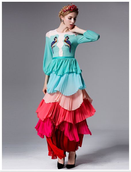new arrival women's o neck 3/4 sleeves embroidery lace patchwork beaded tiered ruffles elegant party prom long runway dresses, Black
new arrival women's o neck 3/4 sleeves embroidery lace patchwork beaded tiered ruffles elegant party prom long runway dresses, Black