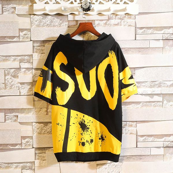 mens tees summer print short sleeve with sweatshirt hooded t shirt hip hop streetwear sports wear tshirt, White;black
mens tees summer print short sleeve with sweatshirt hooded t shirt hip hop streetwear sports wear tshirt, White;black