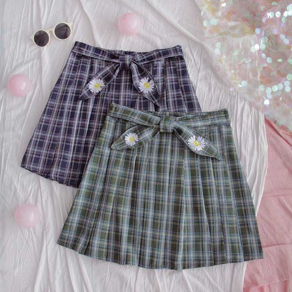 women plaid pleated skirt girls short skirt summer new high waist small fresh harajuku daisy embroidery a-line mori girl, Black
women plaid pleated skirt girls short skirt summer new high waist small fresh harajuku daisy embroidery a-line mori girl, Black