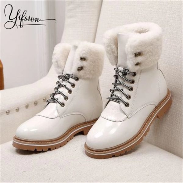 yifsion new genuine leather black white women ankle boots lace up round toe thick low heel winter warm boots shoes woman
yifsion new genuine leather black white women ankle boots lace up round toe thick low heel winter warm boots shoes woman