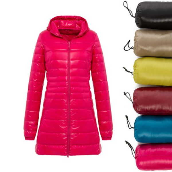 plus size winter women long duck down jacket slim padded coat femme solid hooded stand collar light thin casual abrigos mujer, Black
plus size winter women long duck down jacket slim padded coat femme solid hooded stand collar light thin casual abrigos mujer, Black