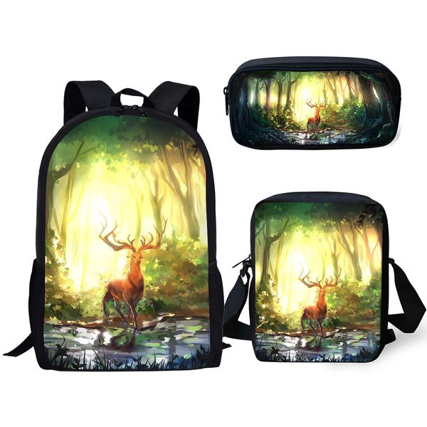 elviswords children 3pcs set backpack fantasy deer pattern school bags cartoon animal students backpack/messenger bags/pen bags
elviswords children 3pcs set backpack fantasy deer pattern school bags cartoon animal students backpack/messenger bags/pen bags