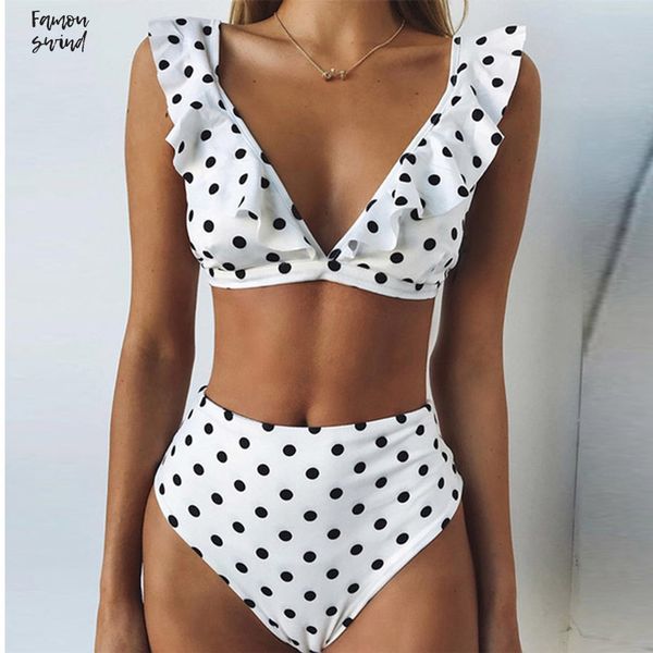 beach nakiaeoi swimwear 2019 high waist bikini women push up swimsuit ruffle bathing polka dot biquinis summer wear, White;black
beach nakiaeoi swimwear 2019 high waist bikini women push up swimsuit ruffle bathing polka dot biquinis summer wear, White;black