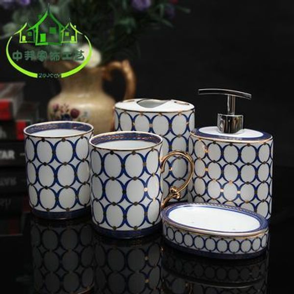 european luxurious ceramic sanitary ware five-piece suit modern toilet bathroom wash gargle cup mug +toothbrush holder + lotion bottle+dish
european luxurious ceramic sanitary ware five-piece suit modern toilet bathroom wash gargle cup mug +toothbrush holder + lotion bottle+dish