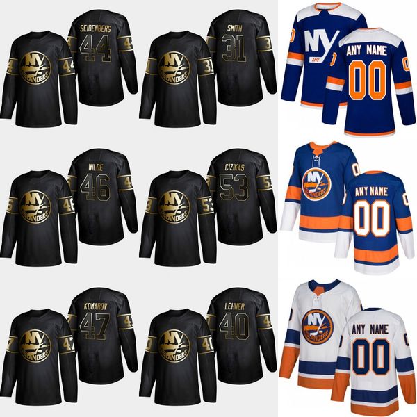 47 Leo Komarov 2019 Gold Black New York Islanders 31 Billy Smith 40 Robin Lehner 44 Dennis Seidenberg 46 Bode Wilde 53 Casey Cizikas Jersey
47 Leo Komarov 2019 Gold Black New York Islanders 31 Billy Smith 40 Robin Lehner 44 Dennis Seidenberg 46 Bode Wilde 53 Casey Cizikas Jersey