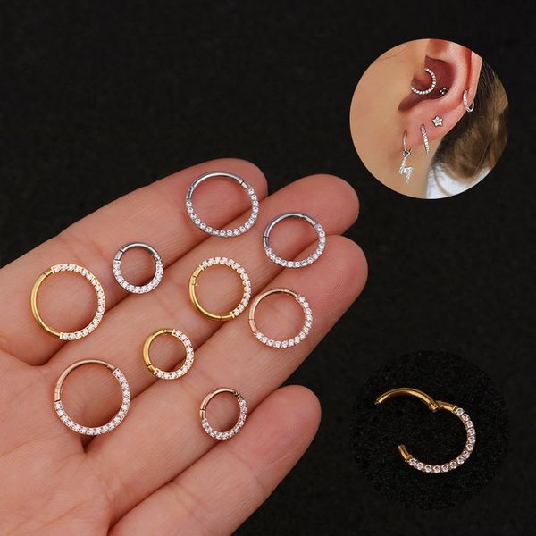 1pc 16g stainless steel hinged segment daith clicker ring cz hoop nose septum jewelry cartilage earrings buckle piercing jewelry, Slivery;golden
1pc 16g stainless steel hinged segment daith clicker ring cz hoop nose septum jewelry cartilage earrings buckle piercing jewelry, Slivery;golden