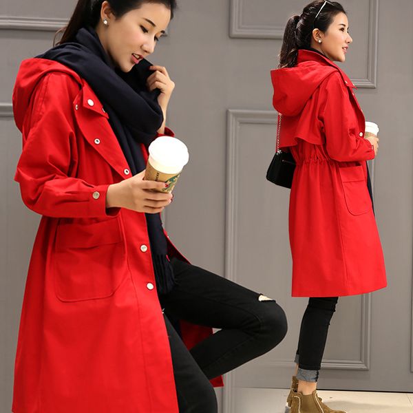 2019 autumn woman hooded trench coat single breasted waterproof raincoat business outerwear loose lace up windbreaker female 114, Tan;black
2019 autumn woman hooded trench coat single breasted waterproof raincoat business outerwear loose lace up windbreaker female 114, Tan;black