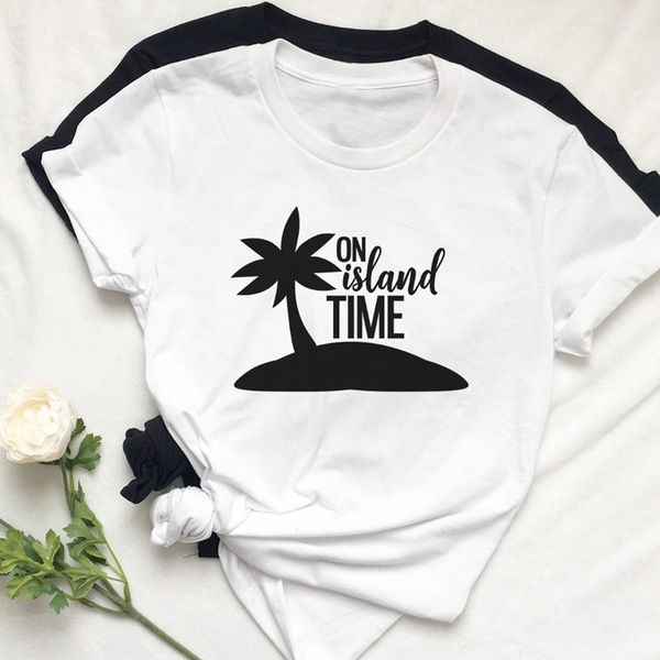 women on island time tee trendy casual slogan cotton aesthetic summer ladies hipster crew neck floral t-shirt, White
women on island time tee trendy casual slogan cotton aesthetic summer ladies hipster crew neck floral t-shirt, White