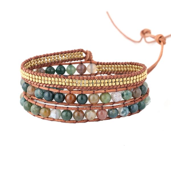 handmade wrap bracelets for women colorful india agate 18k gold plated copper bracelets real leather braided 6mm healing spirit gift, Black
handmade wrap bracelets for women colorful india agate 18k gold plated copper bracelets real leather braided 6mm healing spirit gift, Black