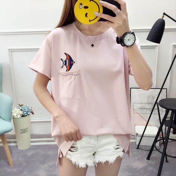 2020style large size short-sleeved t-shirt women's loose pocket cartoon embroidery all-match 2020style large size short-sleeved t-shirt, White
2020style large size short-sleeved t-shirt women's loose pocket cartoon embroidery all-match 2020style large size short-sleeved t-shirt, White