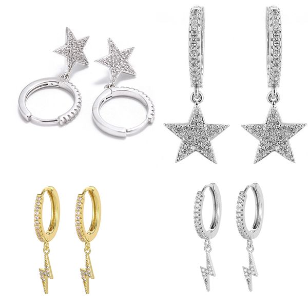 fashion cubic zirconia high qulity dangle earrings trendy star lighting geometric earrings for women wedding jewelry 2020, Silver
fashion cubic zirconia high qulity dangle earrings trendy star lighting geometric earrings for women wedding jewelry 2020, Silver