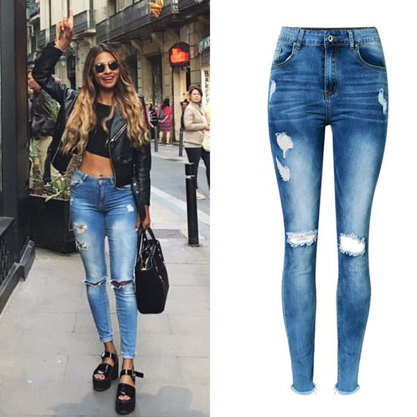 summer new ankle-length jeans hole hollow out distressed high waist tassel pockets pants casual cuffs women's pencil pants, Blue
summer new ankle-length jeans hole hollow out distressed high waist tassel pockets pants casual cuffs women's pencil pants, Blue