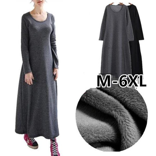 party dresses fashion 2021 women casual long sleeve autumn dress,thickening warming winter dress,plus size 5xl 6xl solid maxi dress vestidos, White;black
party dresses fashion 2021 women casual long sleeve autumn dress,thickening warming winter dress,plus size 5xl 6xl solid maxi dress vestidos, White;black