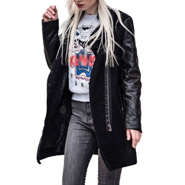chamsgend female jackets women coat zipper leather splice jacket slim coats winter jackets woman 2018 c30823, Black;brown
chamsgend female jackets women coat zipper leather splice jacket slim coats winter jackets woman 2018 c30823, Black;brown