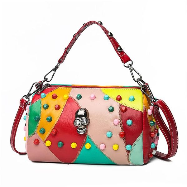 genuine leather summer women bags colorful crossbody handbag women patchwork rivet female handbags sheepskin skull lady's bag
genuine leather summer women bags colorful crossbody handbag women patchwork rivet female handbags sheepskin skull lady's bag