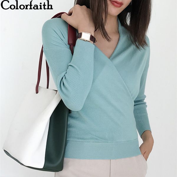 colorfaith women pullover sweater 2018 knitting autumn winter multi colors v-neck elegant bottoming ladies sw1018, White;black
colorfaith women pullover sweater 2018 knitting autumn winter multi colors v-neck elegant bottoming ladies sw1018, White;black