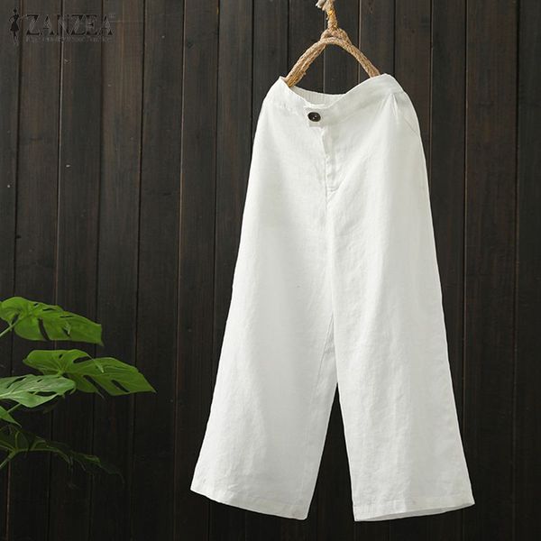 zanzea women summer wide leg trousers loose elastic waist solid pants casual cotton linen pantalon plus size palazzo streetwear, Black;white
zanzea women summer wide leg trousers loose elastic waist solid pants casual cotton linen pantalon plus size palazzo streetwear, Black;white