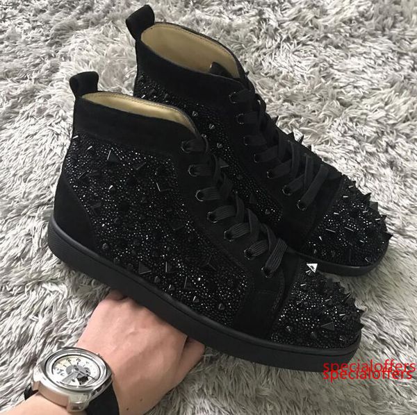 perfect new men women designer shoes high red bottom casual flats shoes party time strass&spikes leisure sneakers discount footwear, Black
perfect new men women designer shoes high red bottom casual flats shoes party time strass&spikes leisure sneakers discount footwear, Black