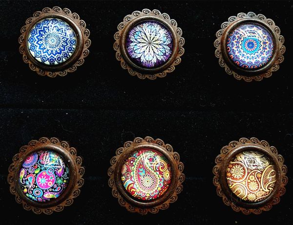 36pcs wood cabochons with mandala bandala ps glass cabochons ethnic rehabilitation style finger rings, Silver
36pcs wood cabochons with mandala bandala ps glass cabochons ethnic rehabilitation style finger rings, Silver