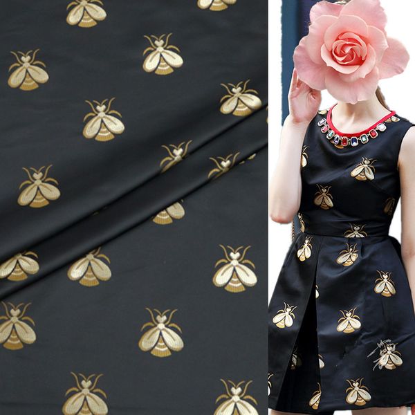 fabrics with the bees brocade big dust coat fabric diy fashion during the spring and autumn winter dress clothing, Black
fabrics with the bees brocade big dust coat fabric diy fashion during the spring and autumn winter dress clothing, Black