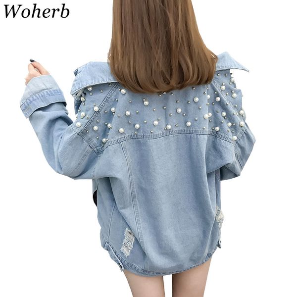 woherb harajuku jeans jacket women 2019 vintage winter coat pearl beading ripped denim jackets ladies oversize coats 20251, Black;brown
woherb harajuku jeans jacket women 2019 vintage winter coat pearl beading ripped denim jackets ladies oversize coats 20251, Black;brown