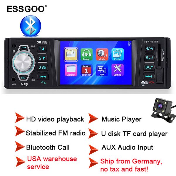 essgoo 3.9" radio car stereo mp3 player 1 din supports bluetooth hands-multimidia usb aux audio rear view camera optional
essgoo 3.9" radio car stereo mp3 player 1 din supports bluetooth hands-multimidia usb aux audio rear view camera optional