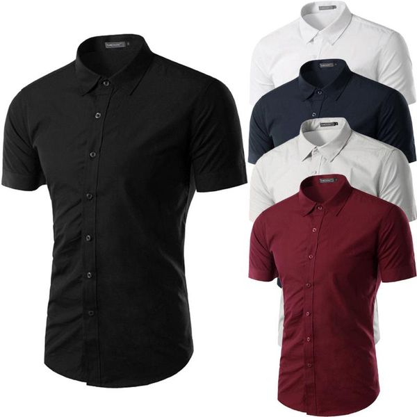 2020 new style fashion men slim fit shirt short sleeve work business formal dress casual button solid cotton, White;black
2020 new style fashion men slim fit shirt short sleeve work business formal dress casual button solid cotton, White;black